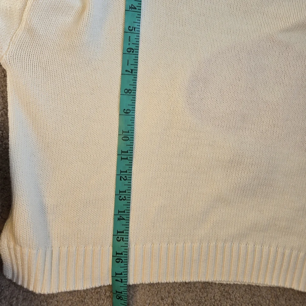 moon & madison Cream Knit Crop Sweater with Red Mushroom . Size Small - Picture 13 of 13